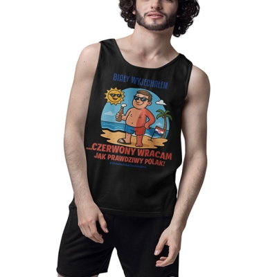 TANK TOP WAKACYJNY Biały Wyjechałem